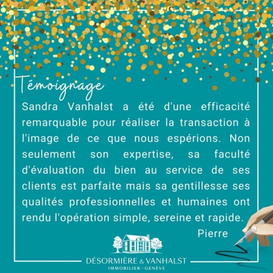 Succès 2022: Recommandation de notre client, Pierre, suite à la vente de son appartement à Florissant par l'agence Désormière & Vanhalst