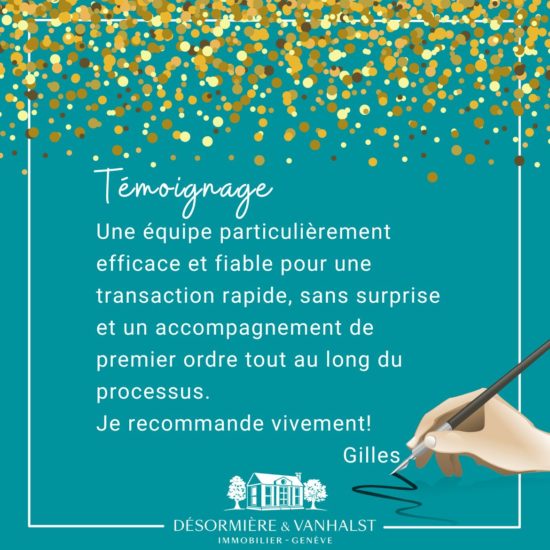 Succès 2022: Recommandation de notre client, Gilles, suite à la vente de sa maison à Bogis-Bossey par l'agence Désormière & Vanhalst