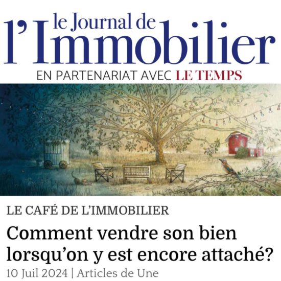 Chronique Le Café de l'Immobilier: Comment vendre son bien lorsqu'on y est encore attaché? avec l'agence immobilière Désormière & Vanhalst_illustration sylvie Bleeckx