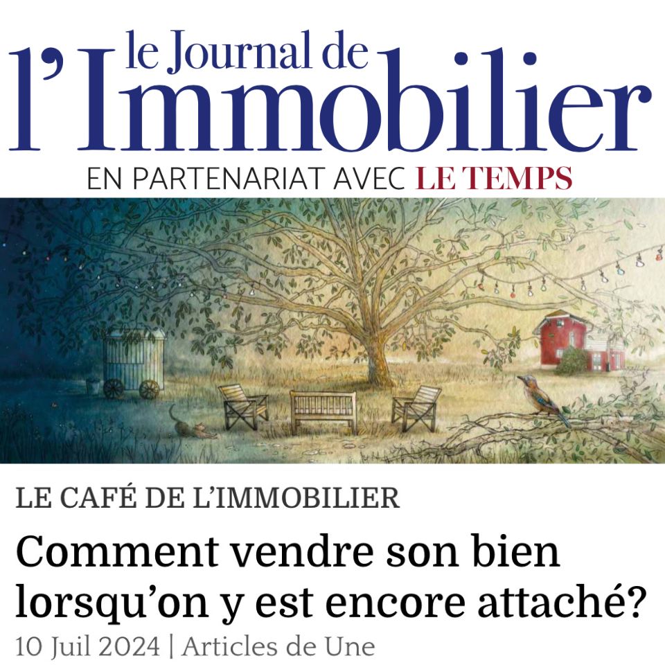 Chronique Le Café de l'Immobilier: Comment vendre son bien lorsqu'on y est encore attaché? avec l'agence immobilière Désormière & Vanhalst_illustration sylvie Bleeckx
